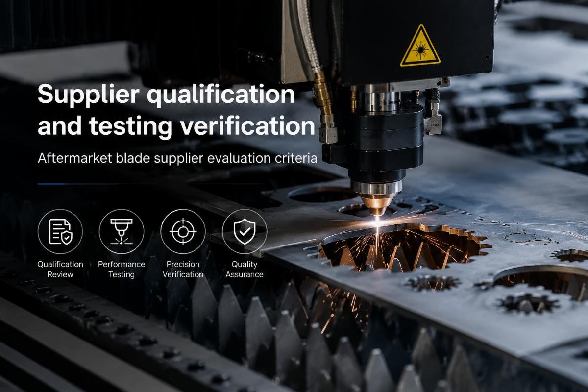 Aftermarket blade supplier evaluation criteria Supplier qualification and testing verification