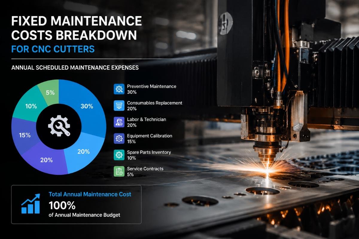 annual scheduled maintenance expenses fixed maintenance costs breakdown for CNC cutters