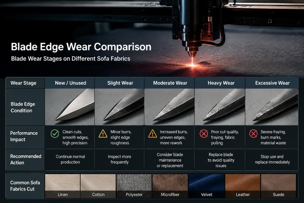 Blade edge wear comparison