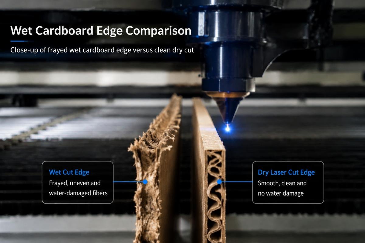 Wet cardboard edge comparison