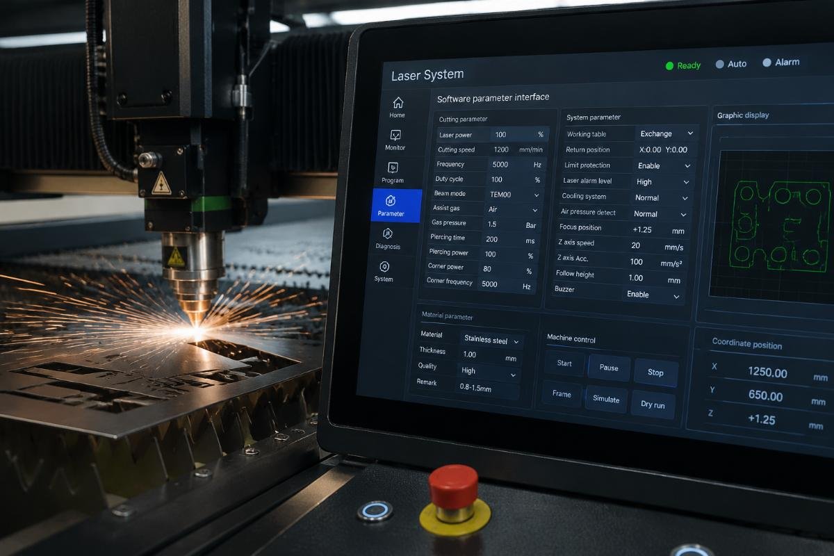 CNC controller parameter adjustment screen Software parameter interface