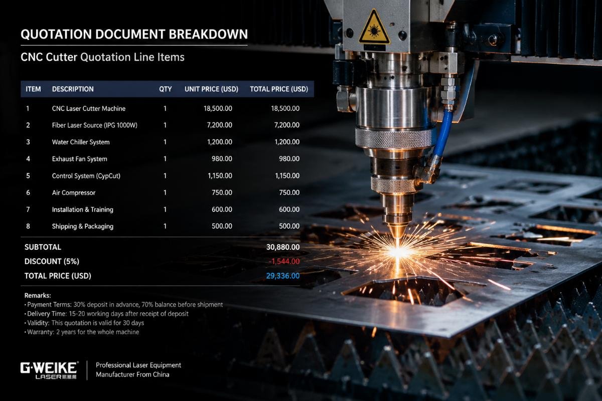 Quotation document breakdown
