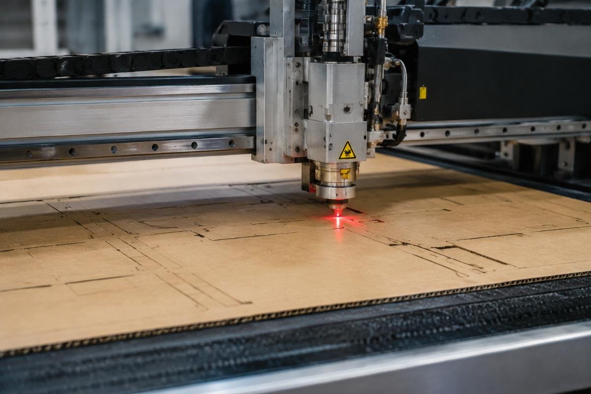 CNC knife cutting machine in operation