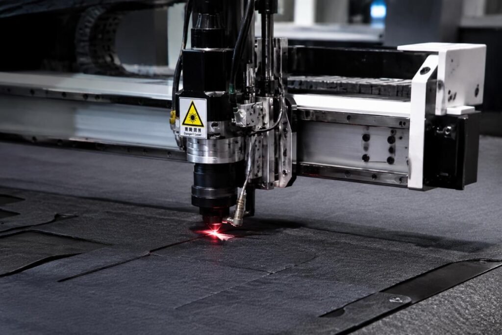 CNC knife cutting machine workspace