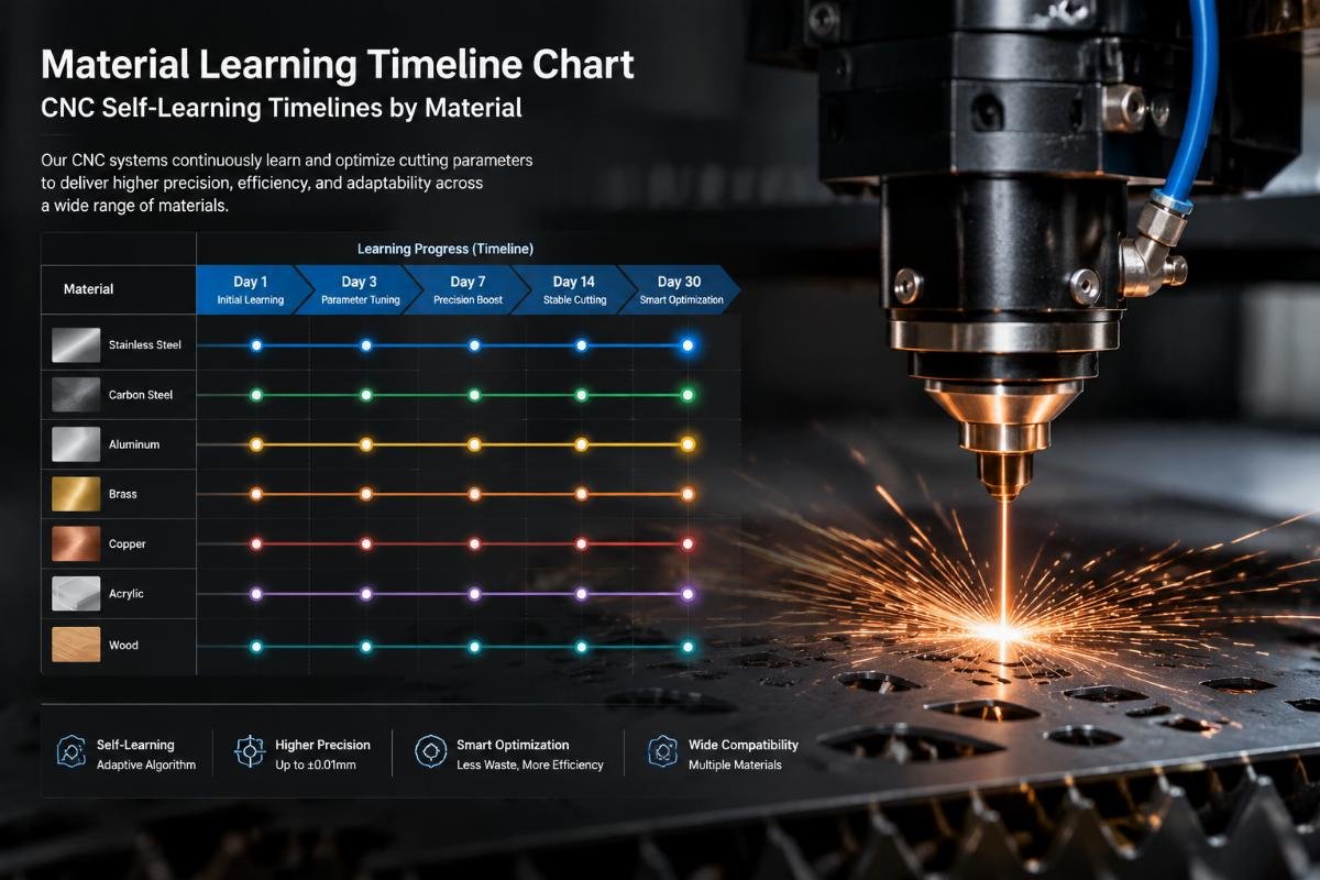 Material learning timeline chart