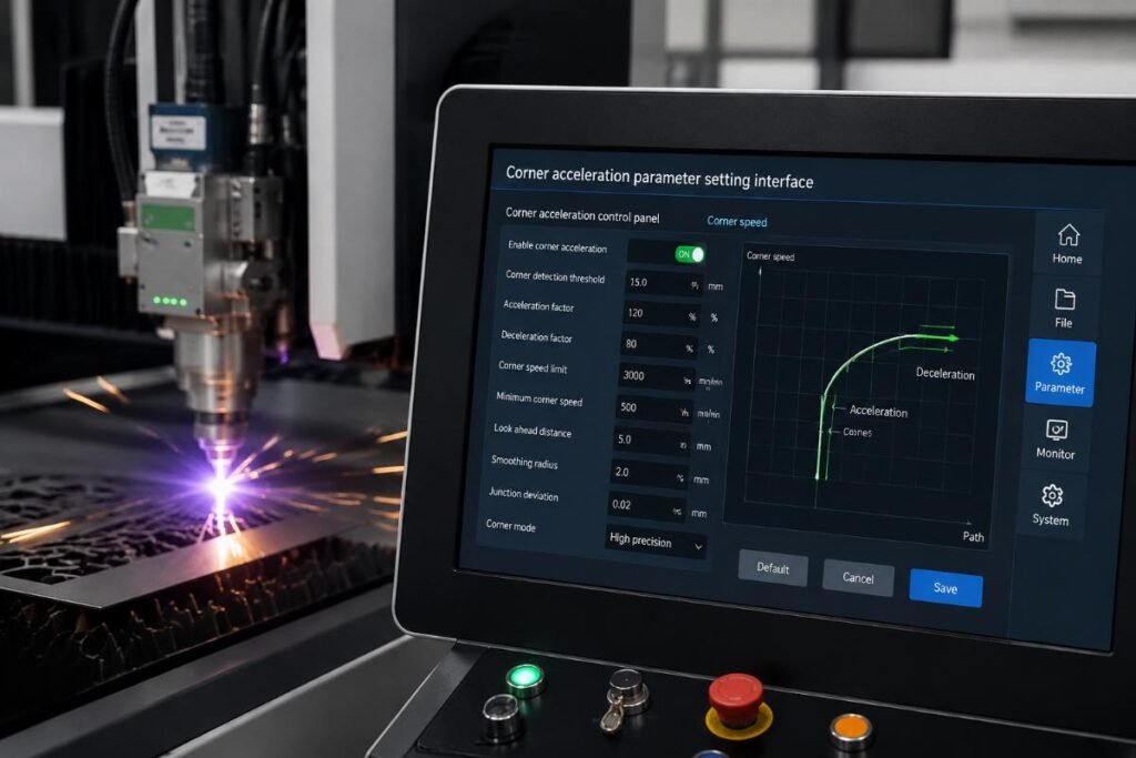 Corner acceleration parameter setting interface