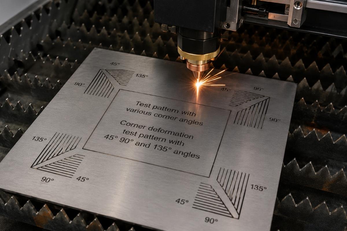Corner deformation test pattern with 45° 90° and 135° angles Test pattern with various corner angles