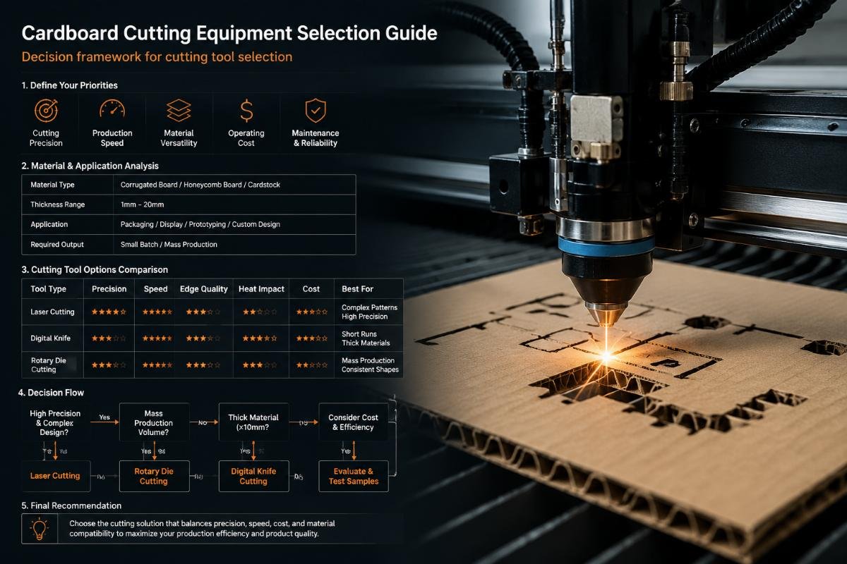 Decision framework for cutting tool selection Cardboard cutting equipment selection guide