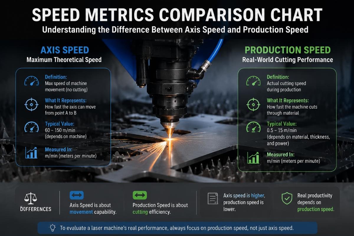 difference between axis speed and production speed speed metrics comparison chart