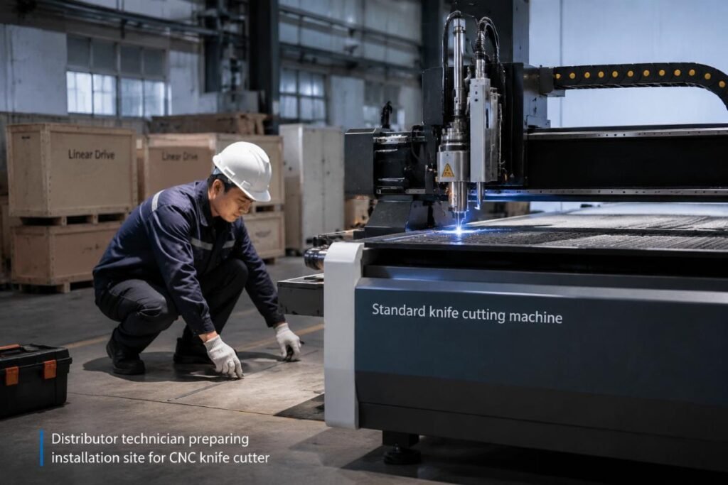 Standard knife cutting machine installation workspace