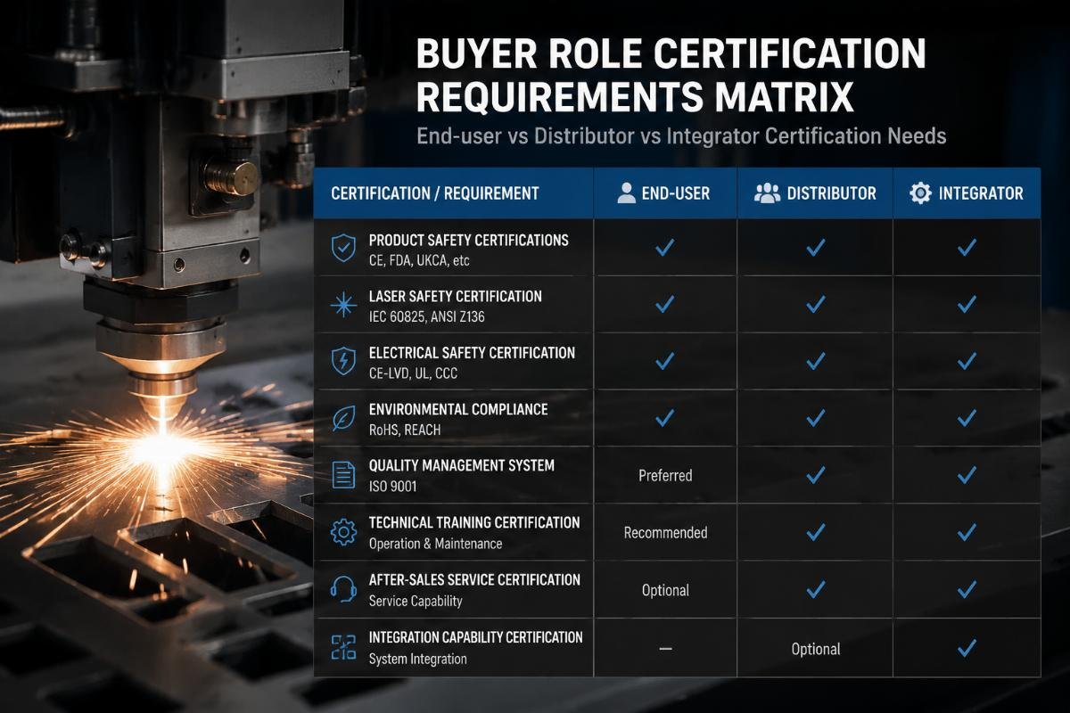 End-user vs distributor vs integrator certification needs Buyer role certification requirements matrix