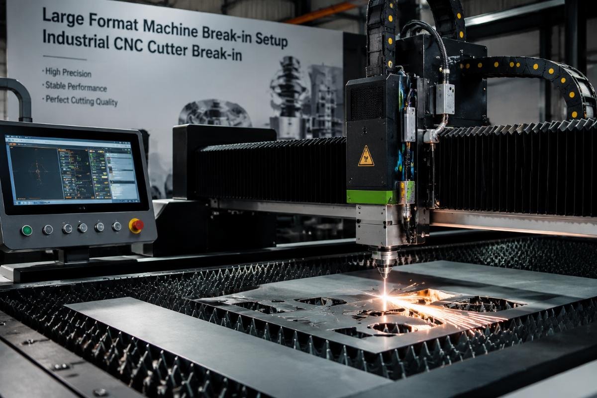 Large format machine break-in setup