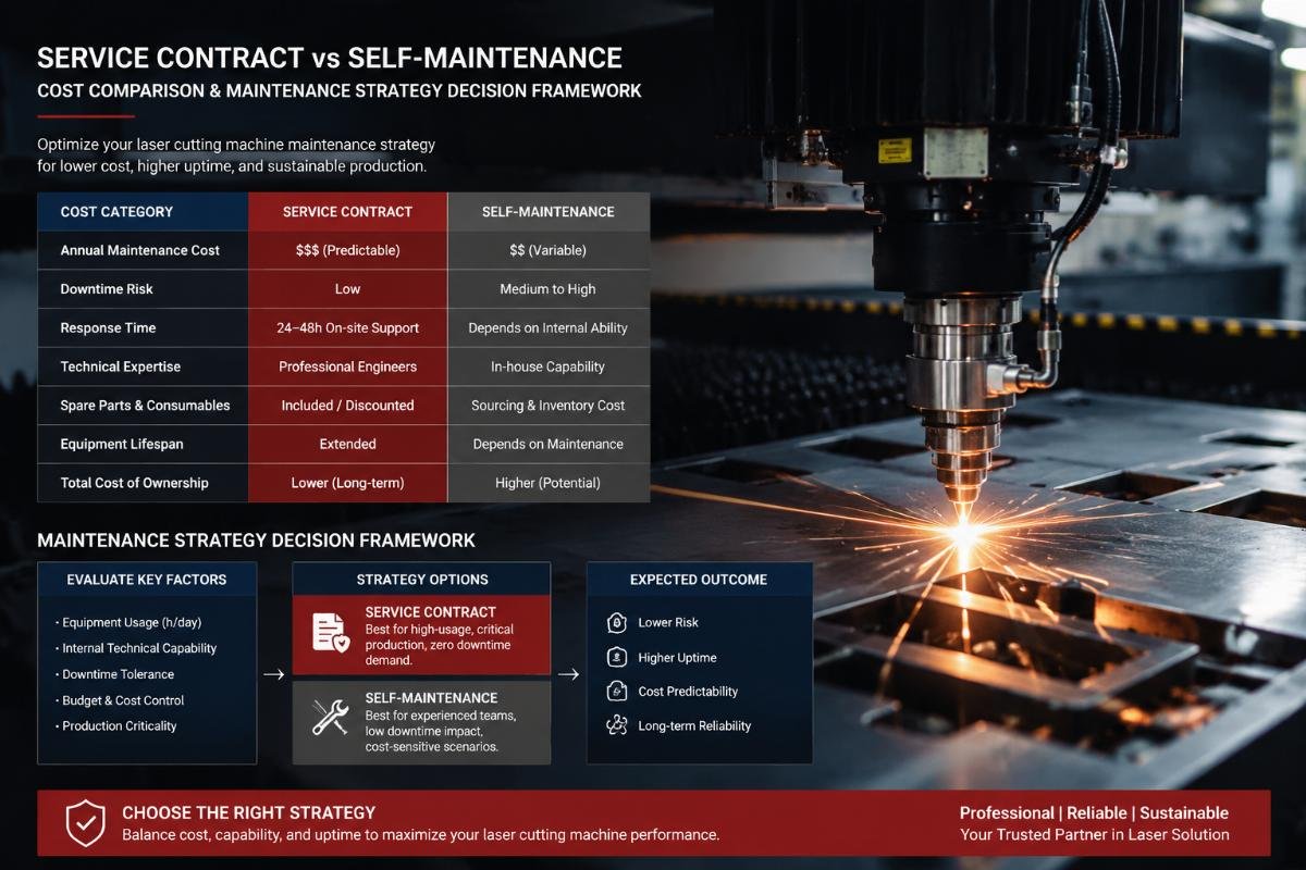 maintenance strategy decision framework service contract versus self-maintenance cost comparison