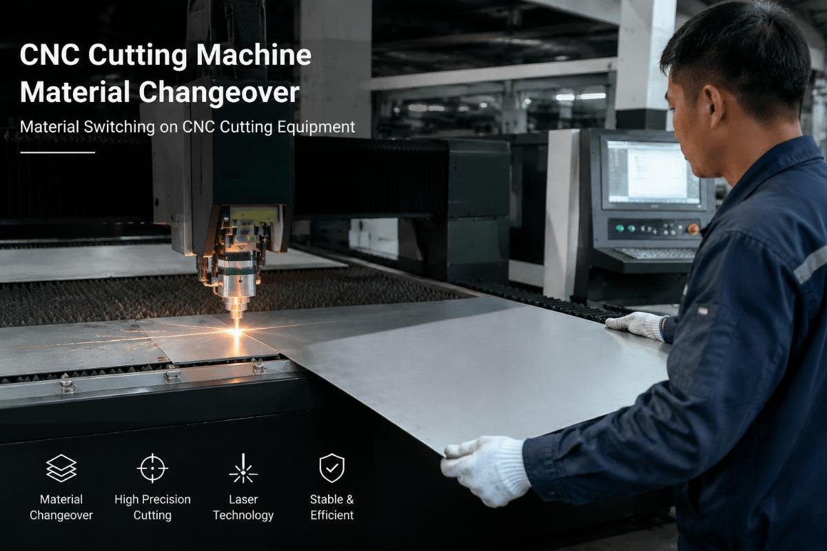 Material switching on CNC cutting equipment CNC cutting machine material changeover
