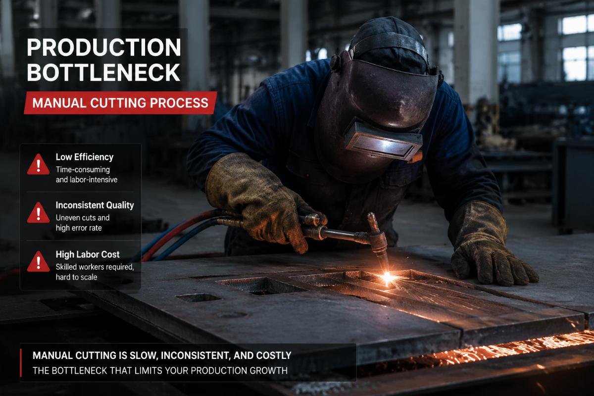 Production bottleneck illustration