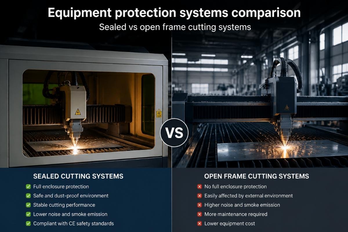 Sealed vs open frame cutting systems Equipment protection systems comparison