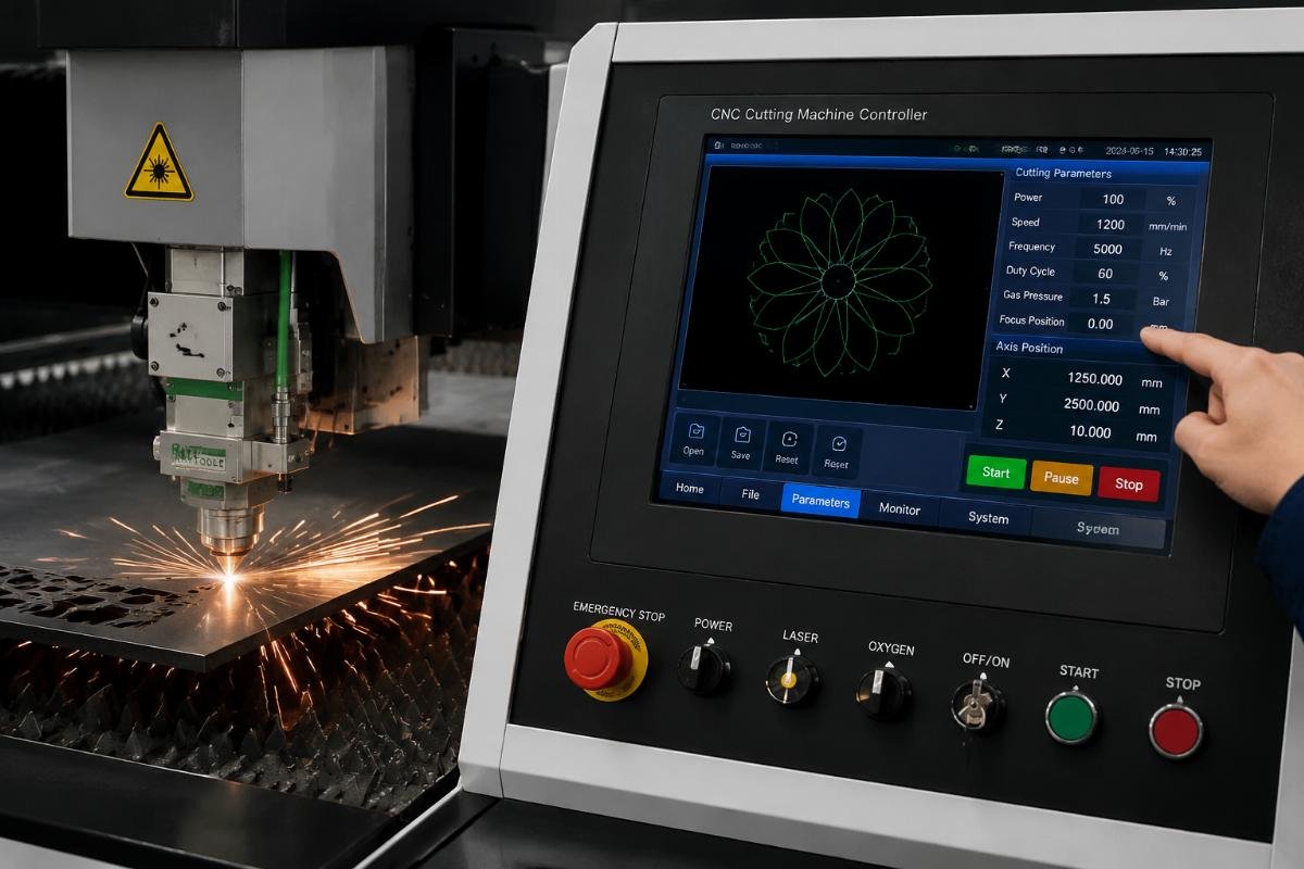 User-friendly control interface for parameter adjustment CNC cutting machine control panel