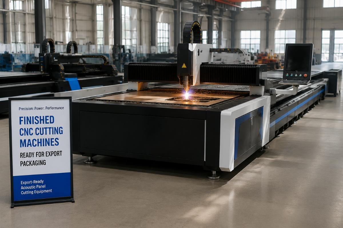 Export ready acoustic panel cutting equipment Finished custom CNC cutting machines ready for export packaging