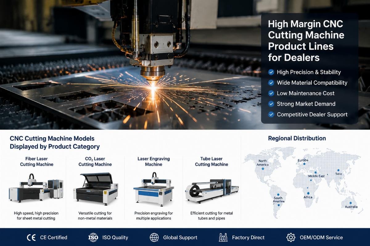 high margin CNC cutting machine product lines for dealers CNC cutting machine models displayed by product category for regional distribution