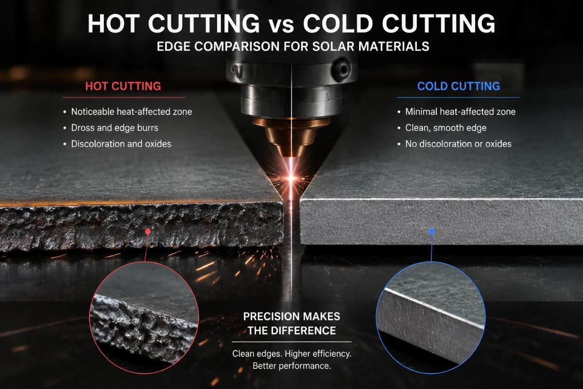 hot cutting vs cold cutting edge comparison for solar materials Comparison of cut edges from hot cutting vs cold cutting processes