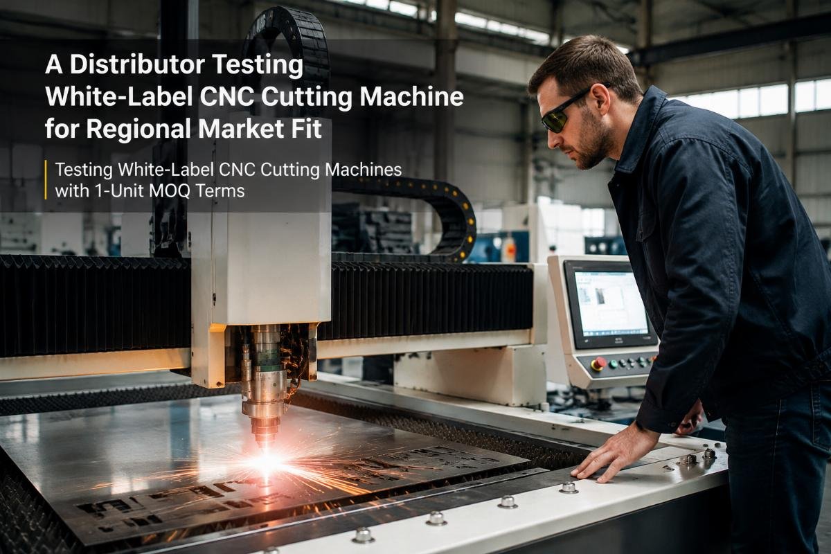 A distributor testing a white-label CNC cutting machine for regional market fit